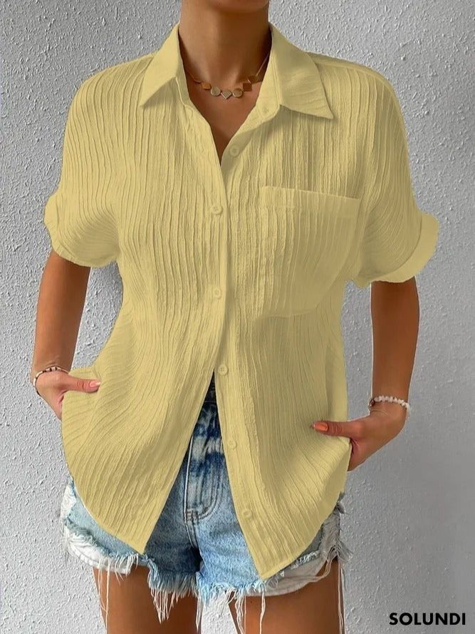 Bettina™ - Blouse met overhemd kraag en knopen