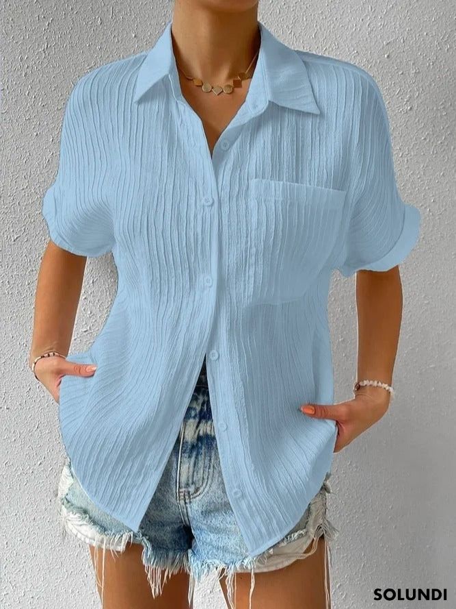 Bettina™ - Blouse met overhemd kraag en knopen