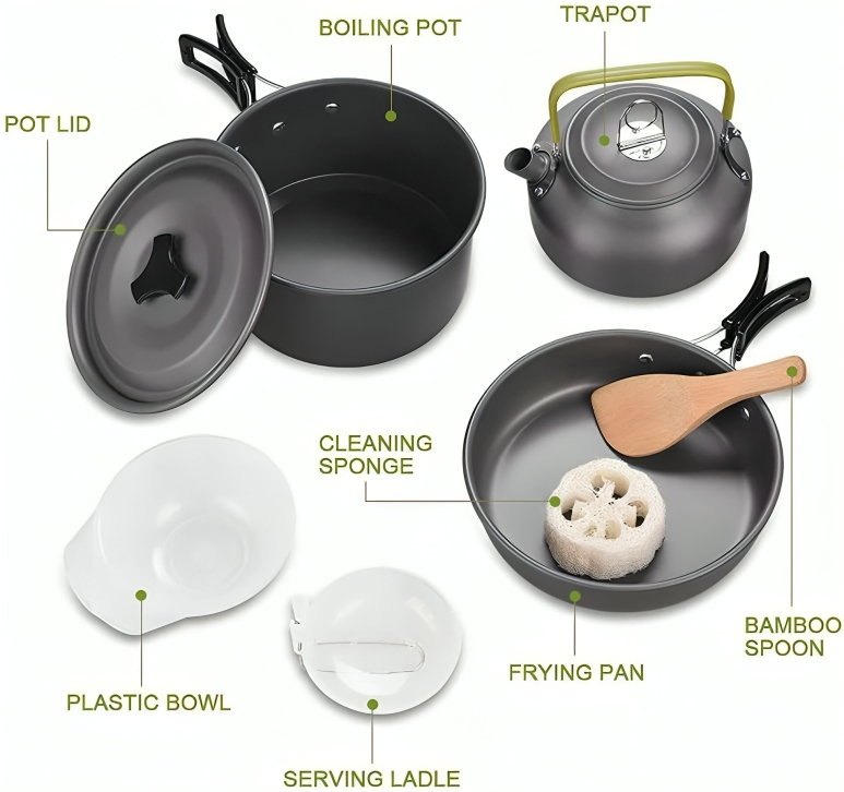 TrekChef™ | Draagbare camping pannenset