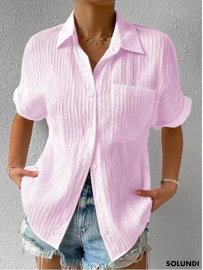 Bettina™ - Blouse met overhemd kraag en knopen
