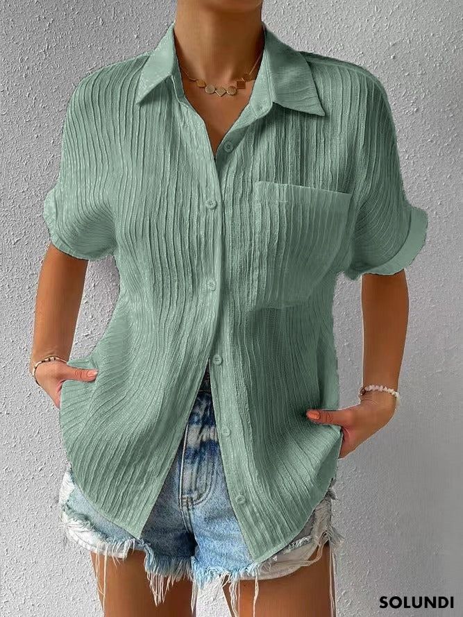 Bettina™ - Blouse met overhemd kraag en knopen