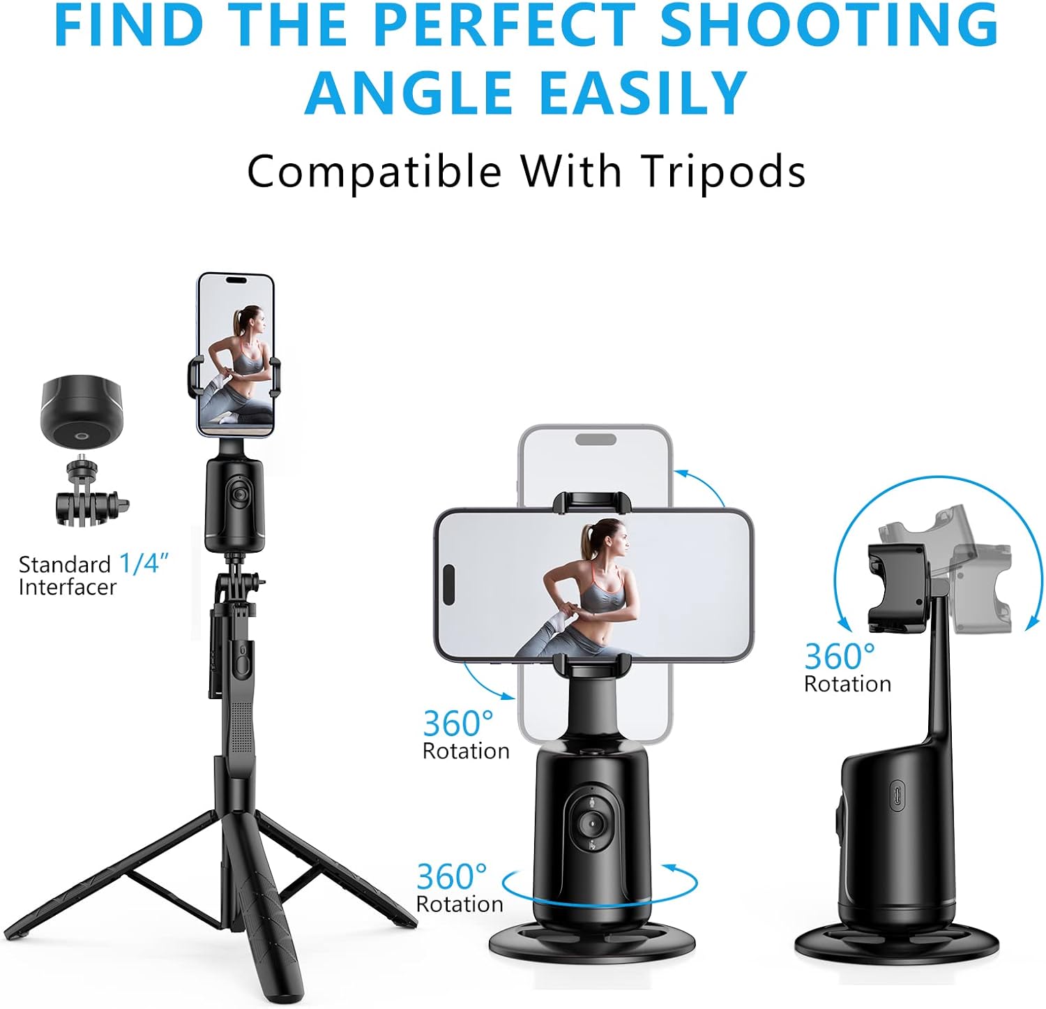 TIJDELIJK 50% KORTING | MotionPod™ | Slim 360° gezicht volgen statief