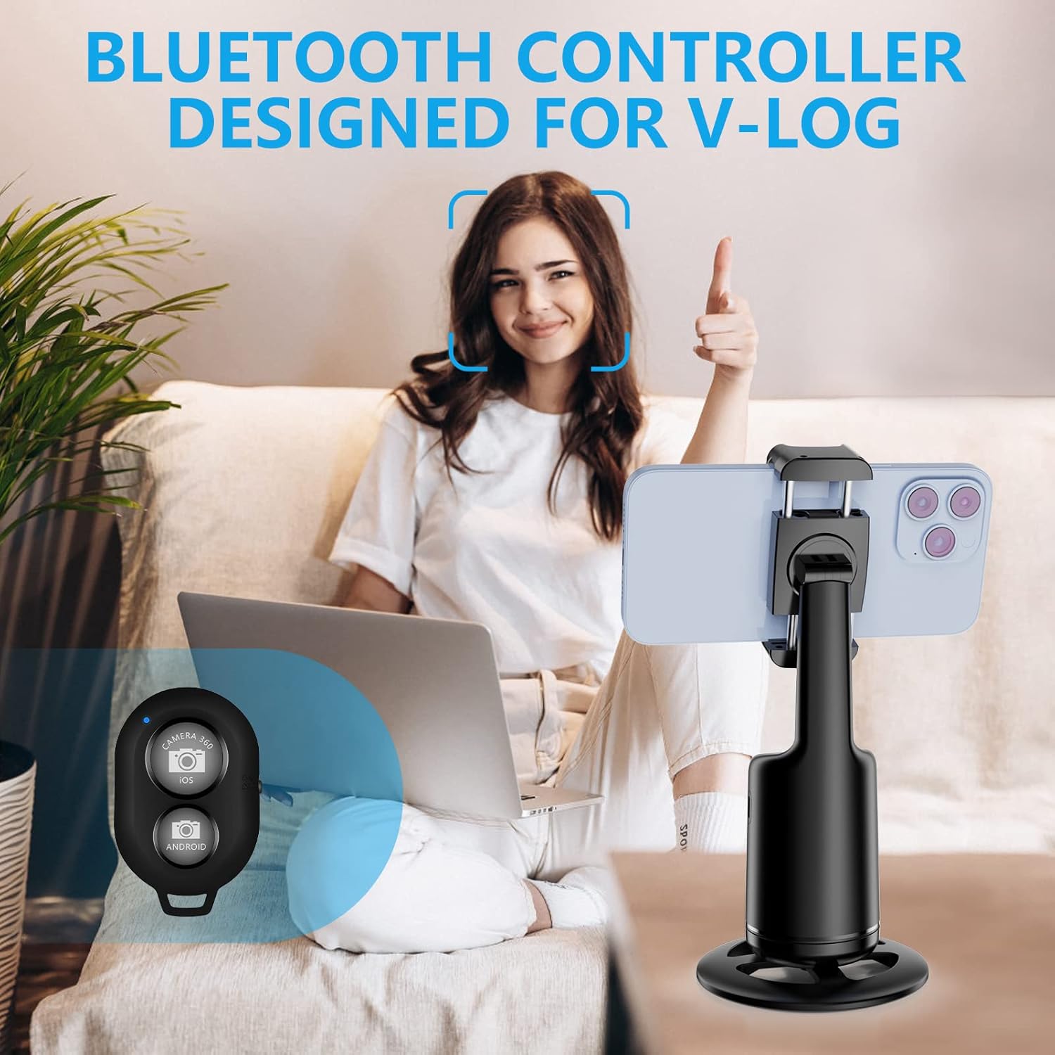TIJDELIJK 50% KORTING | MotionPod™ | Slim 360° gezicht volgen statief