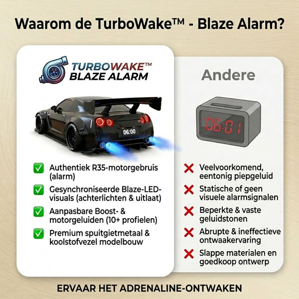 TIJDELIJK 50% KORTING  TurboWake™ - Blaze-wekker
