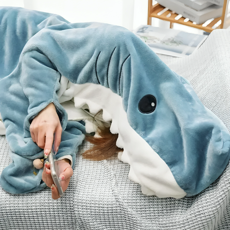 CozyFin™ | Sharkie knusse draagbare deken