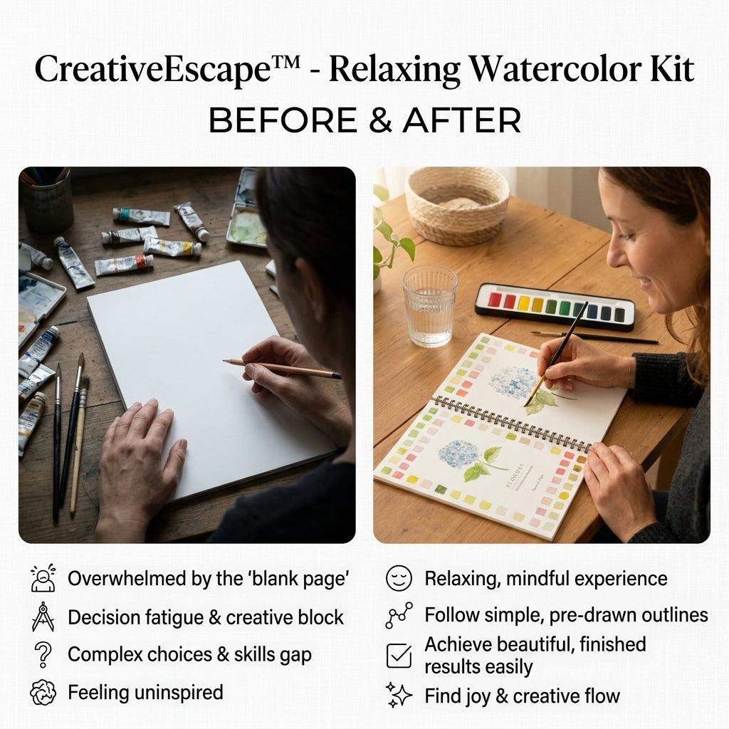 TIJDELIJK 50% KORTING | CreativeEscape™ - Zen aquarel + (Gratis 12-kleuren verf- en penseelset)