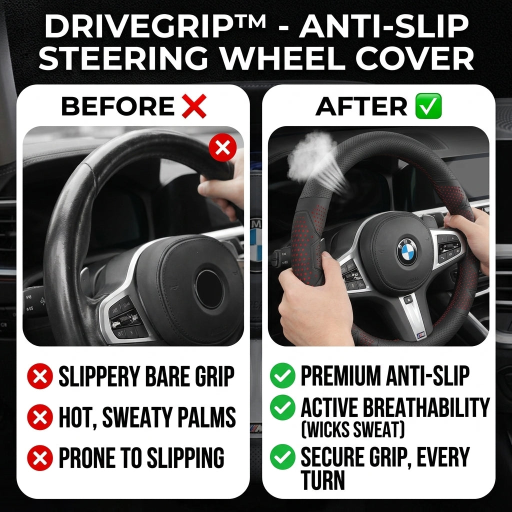 TIJDELIJK 50% KORTING | DriveGrip™ - Antislip Stuurwielhoes
