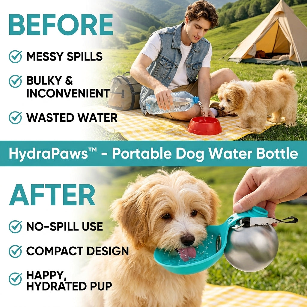 TIJDELIJK 50% KORTING | HydraPaws™ – Draagbare Hondenwaterfles