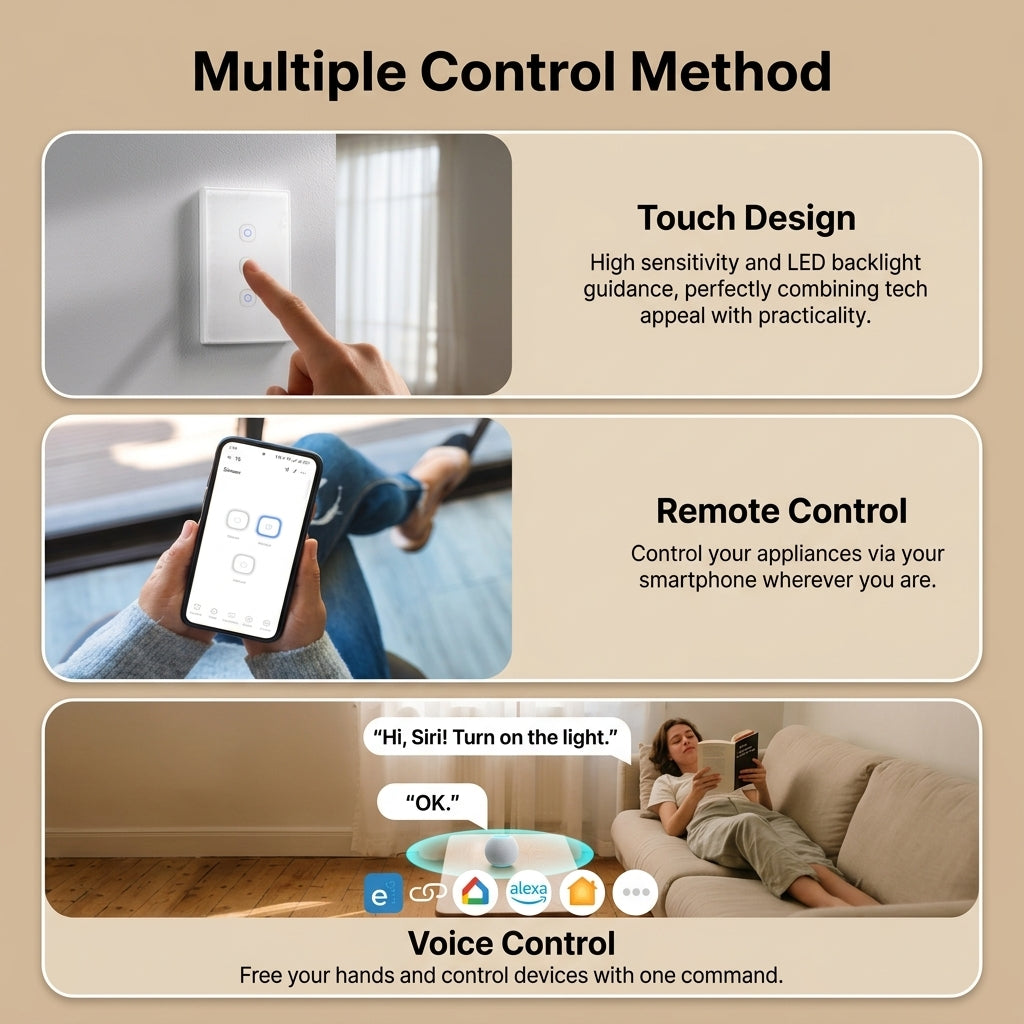 1 + 1 GRATIS VANDAAG | TouchSense™ - Slimme Touch-wandschakelaar