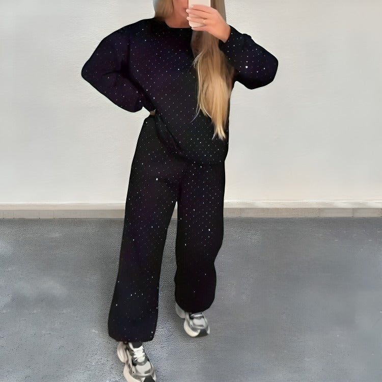 TIJDELIJK 50% KORTING | Arabella™ | Glamoureus trainingspak met strass-steentjes voor dames