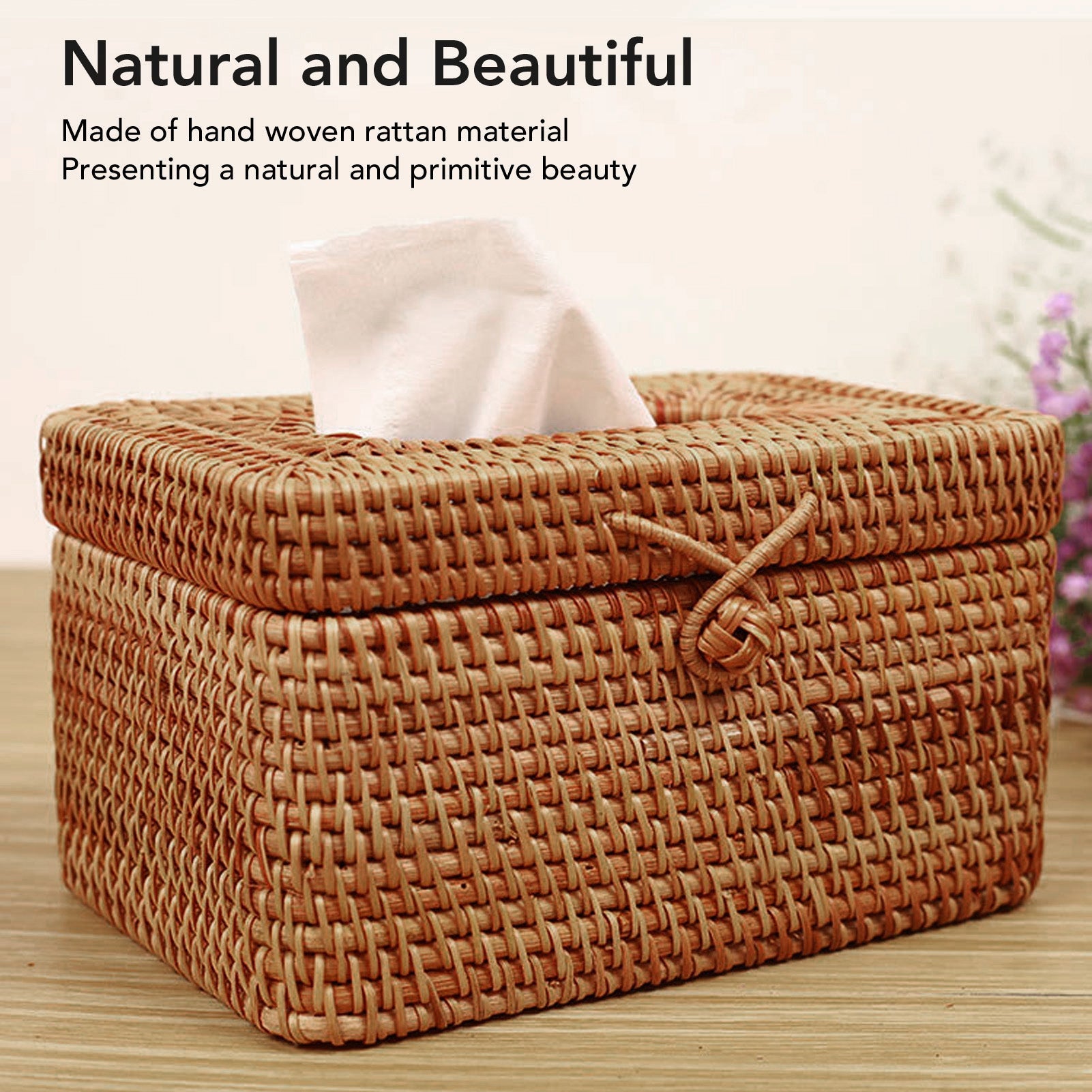 TIJDELIJK 50% KORTING | RusticBox™ | Handgemaakte rotan tissuedoos