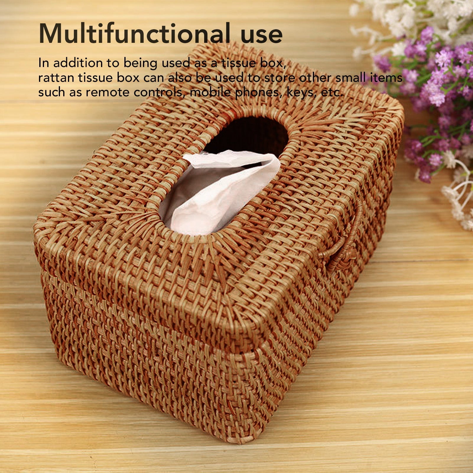 TIJDELIJK 50% KORTING | RusticBox™ | Handgemaakte rotan tissuedoos