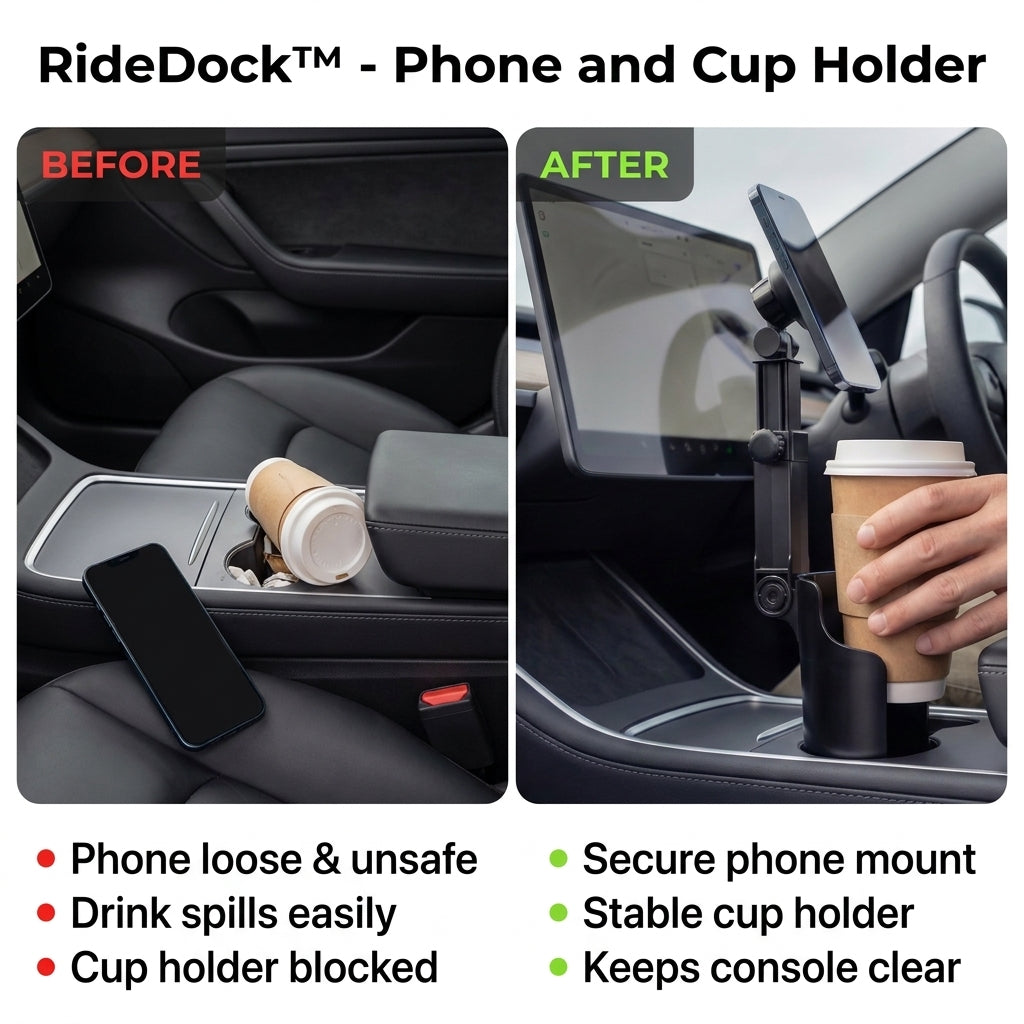 TIJDELIJK 50% KORTING | RideDock™ - Telefoon- en bekerhouder