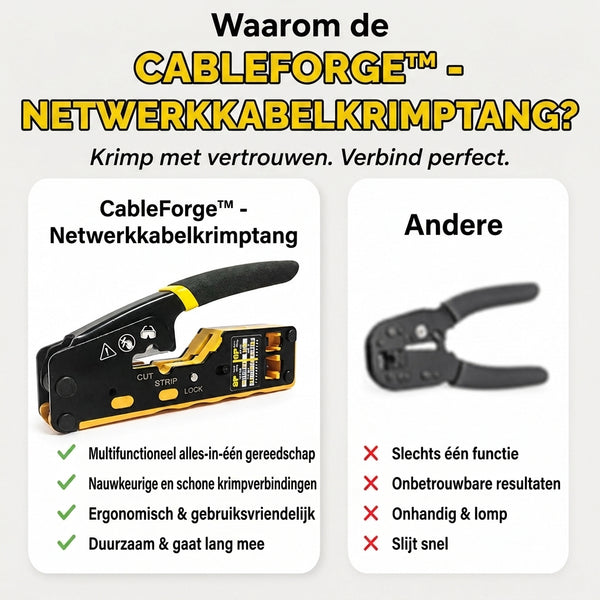TIJDELIJK 50% KORTING  CableForge™ - Netwerkkabel Krimptang