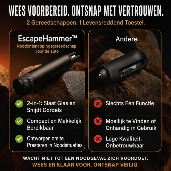 1 + 1 GRATIS VANDAAG  EscapeHammer™ - Auto-noodhamer