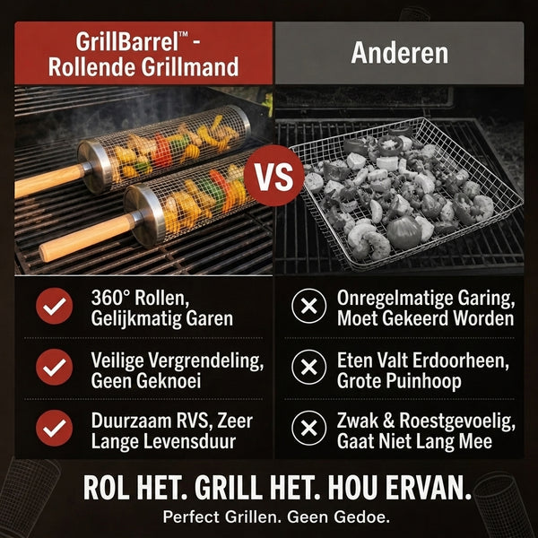 1 + 1 GRATIS VANDAAG  GrillBarrel™ - Rollende Grillmand