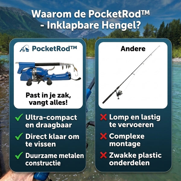 TIJDELIJK 50% KORTING  PocketRod™ – Opvouwbare Vishengel