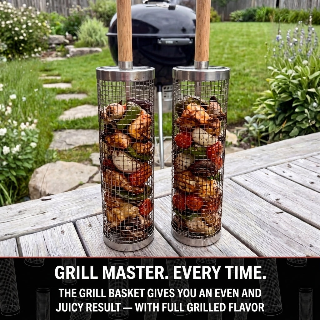 1 + 1 GRATIS VANDAAG | GrillBarrel™ - Rollende Grillmand