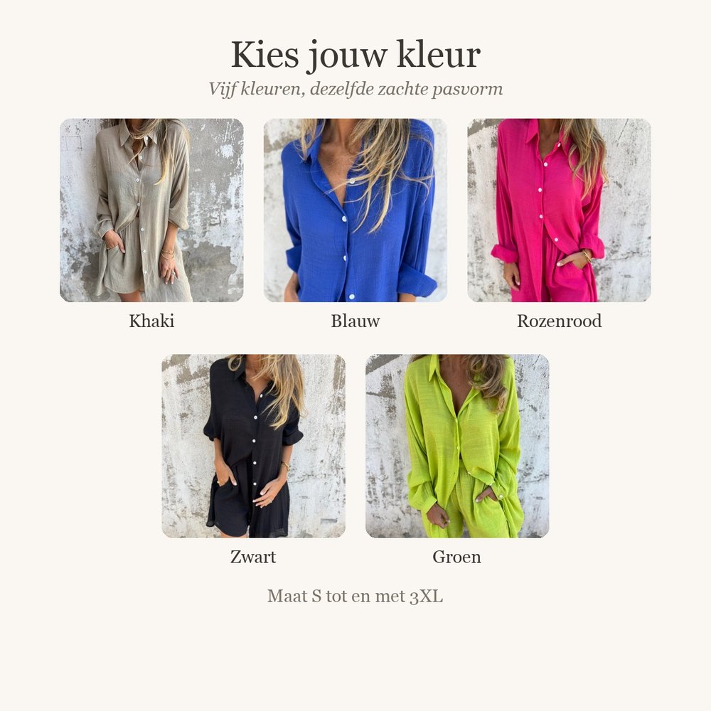 Kies jouw kleur, de Amelia set in vijf kleuren