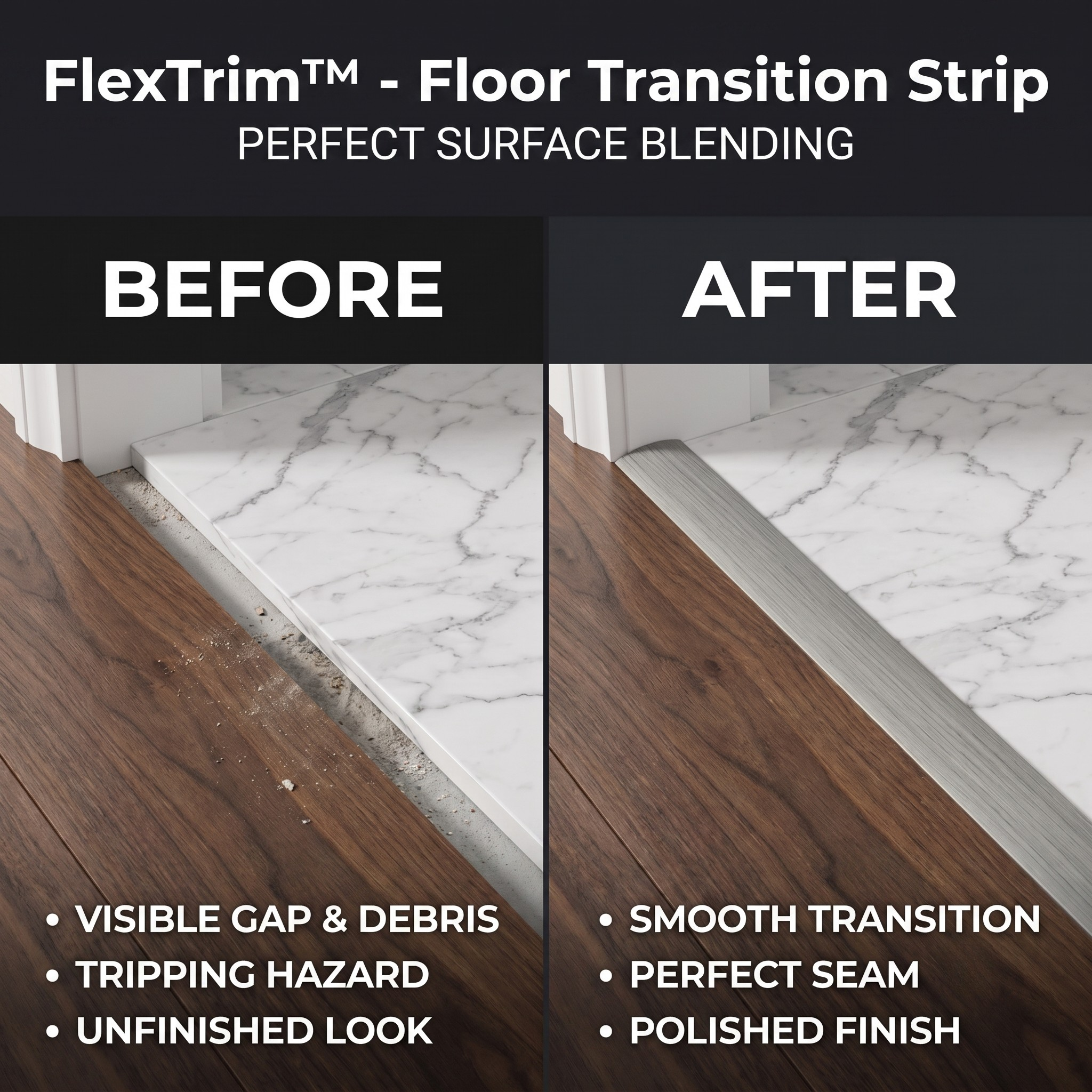 TIJDELIJK 50% KORTING | FlexTrim™ - Vloerovergangsstrip