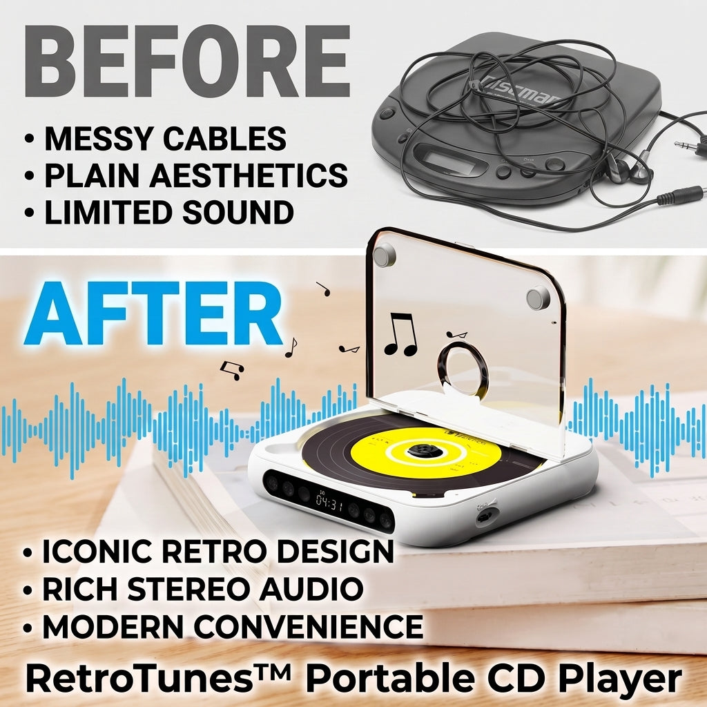 TIJDELIJK 50% KORTING | RetroTunes™ - Draagbare CD-speler