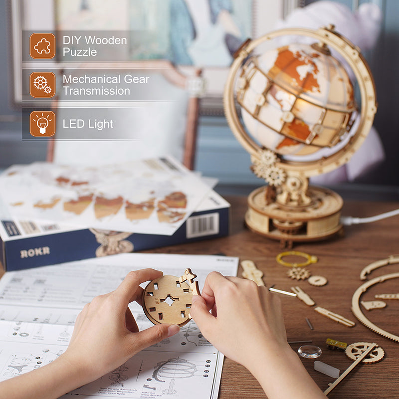 IllumiGlobe™ | Gloeiende 3D wereldbol-puzzellamp