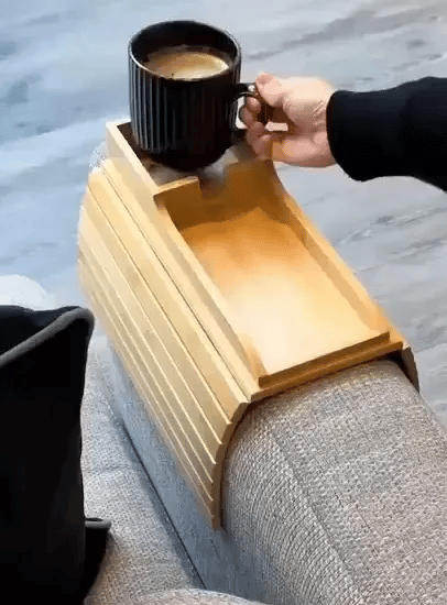 TIJDELIJK 50% KORTING  LoungeTray™ - Houten Bankblad