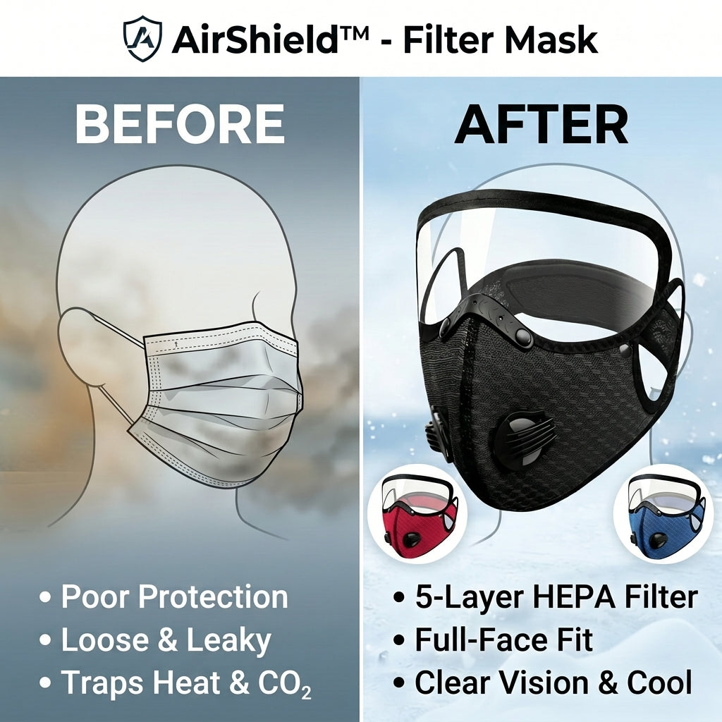 1 + 2 GRATIS VANDAAG | AirShield™ - Filtermasker