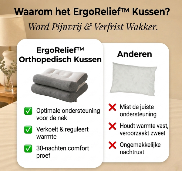 1 + 1 GRATIS VANDAAG  ErgoRelief™ - Orthopedisch Kussen