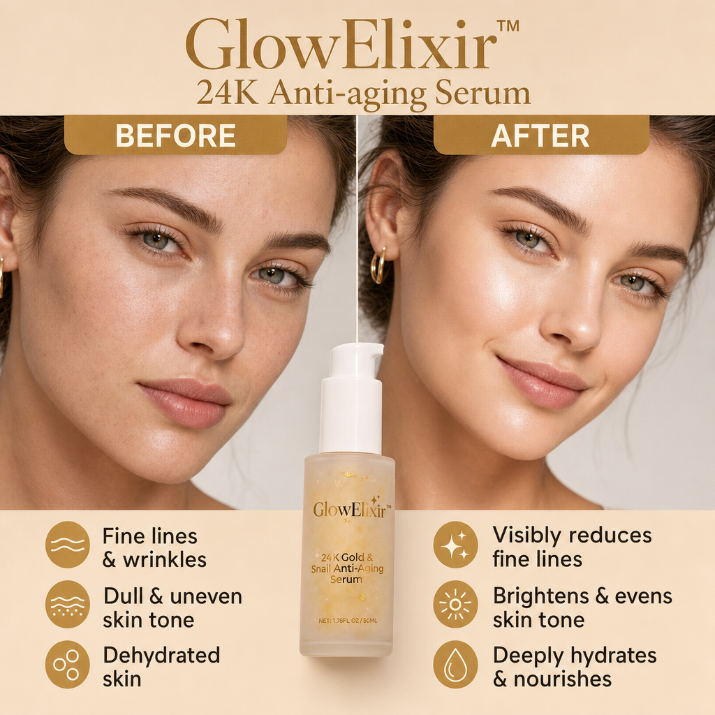 1 + 1 GRATIS VANDAAG | GlowElixir™ - 24K Goud Anti-aging Serum