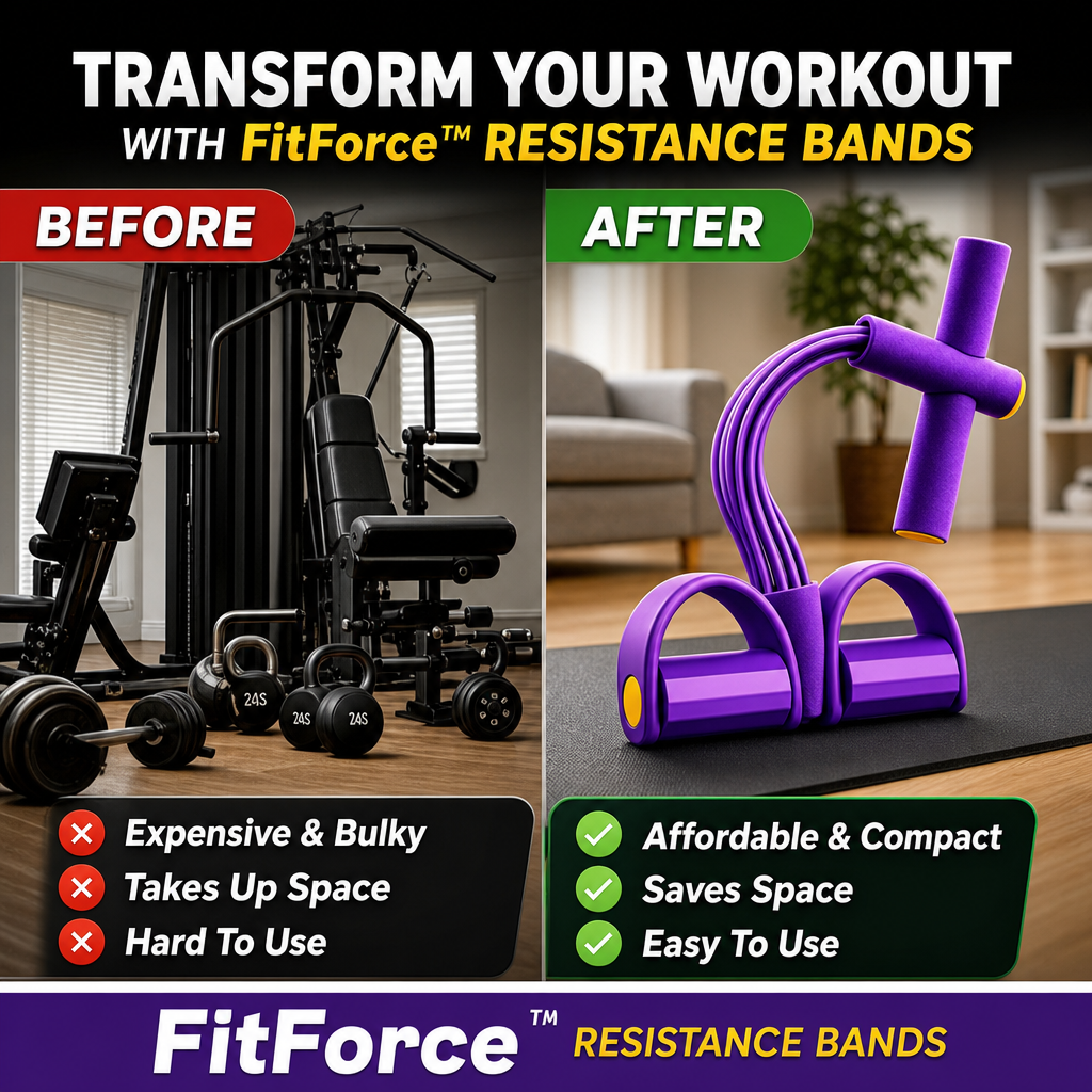 1 + 1 GRATIS VANDAAG | FitForce™ - Pedaal Weerstandsband