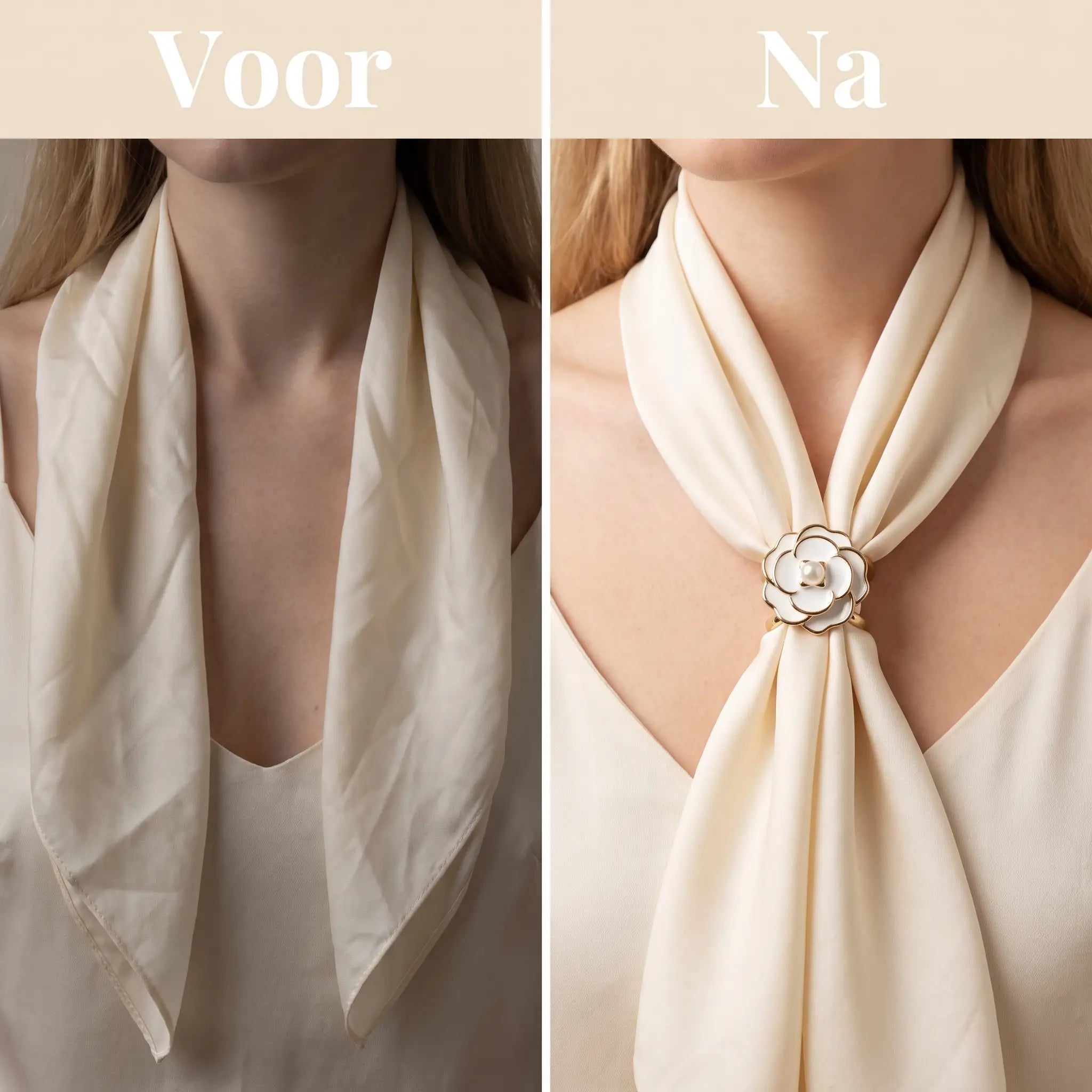 BloomLoop voor en na sjaal