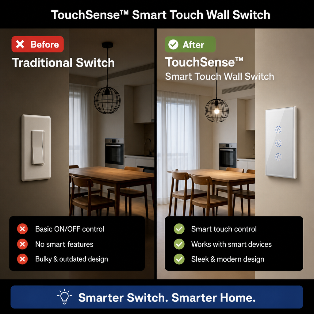 1 + 1 GRATIS VANDAAG | TouchSense™ - Slimme Touch-wandschakelaar
