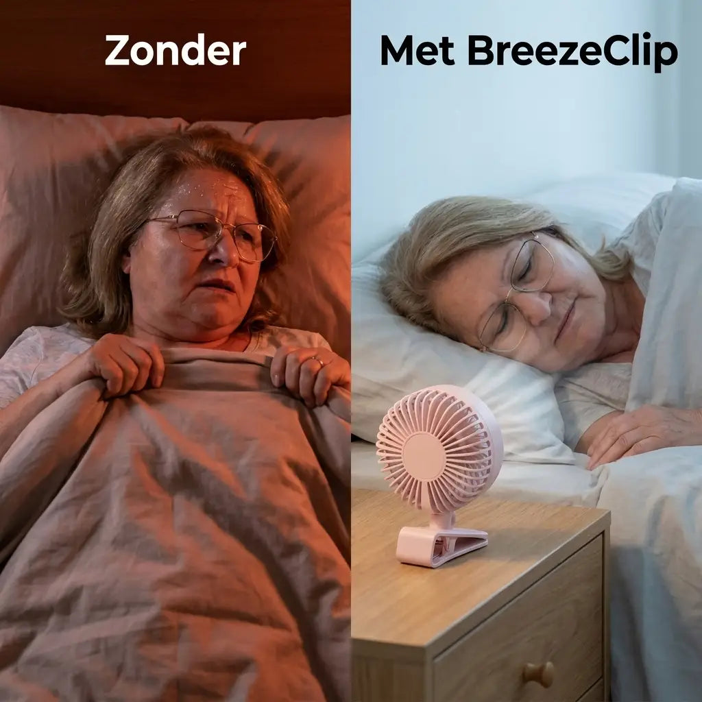 Zonder en met BreezeClip op een warme nacht