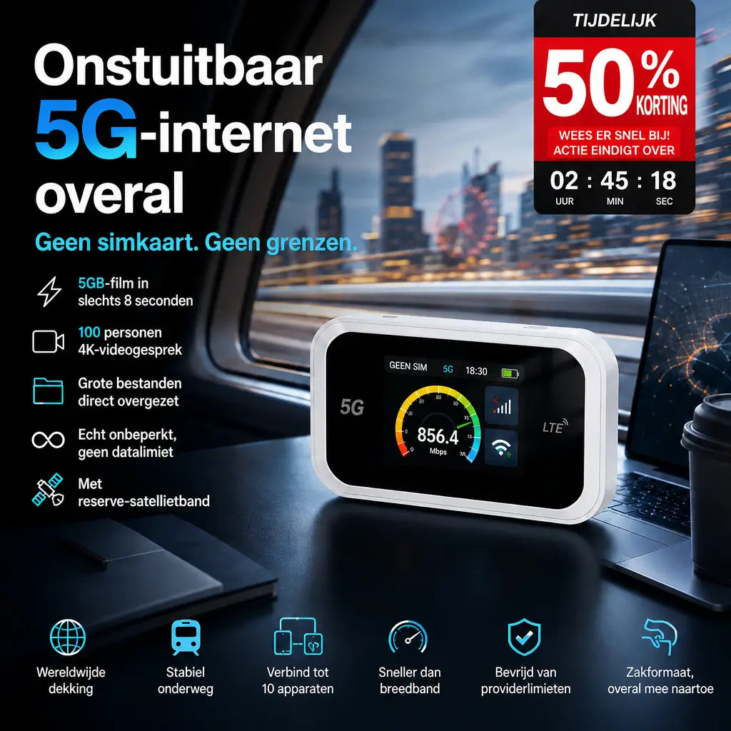 TIJDELIJK 50% KORTING | AetherNet™ – Draagbare WiFi-hotspot