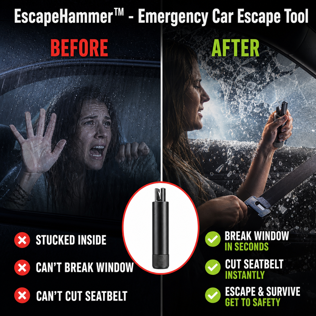 1 + 1 GRATIS VANDAAG | EscapeHammer™ - Auto-noodhamer
