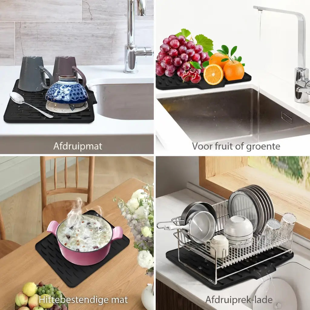 DripDock gebruik afdruipmat fruit hittebestendig afdruiprek