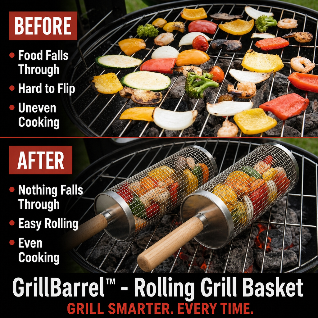 1 + 1 GRATIS VANDAAG | GrillBarrel™ - Rollende Grillmand