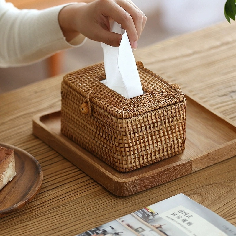 TIJDELIJK 50% KORTING | RusticBox™ | Handgemaakte rotan tissuedoos