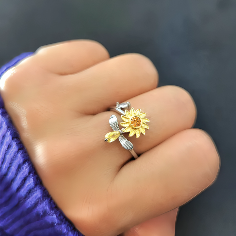 CalmingBloom™ | Zonnebloem roterende anti-angst ring