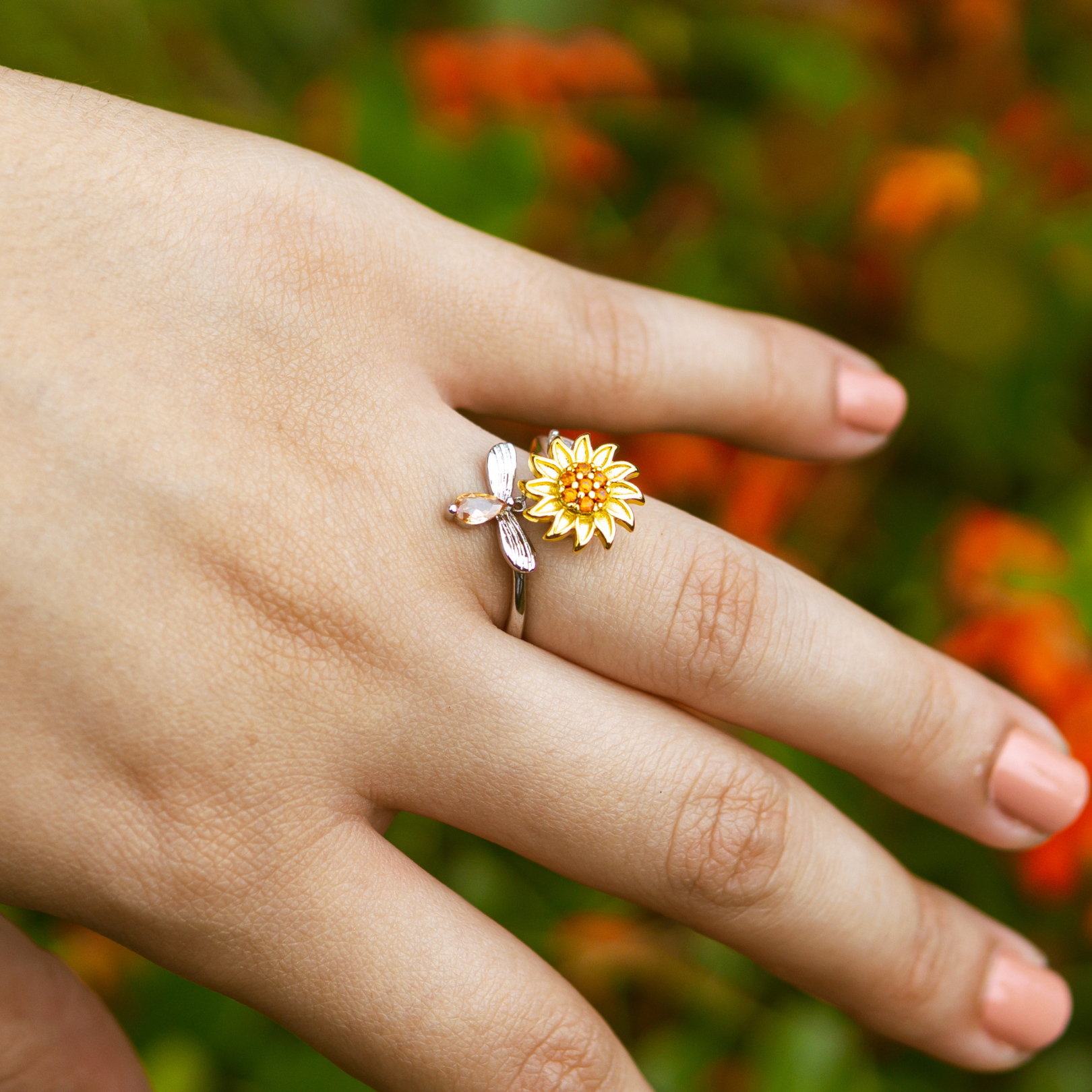 CalmingBloom™ | Zonnebloem roterende anti-angst ring