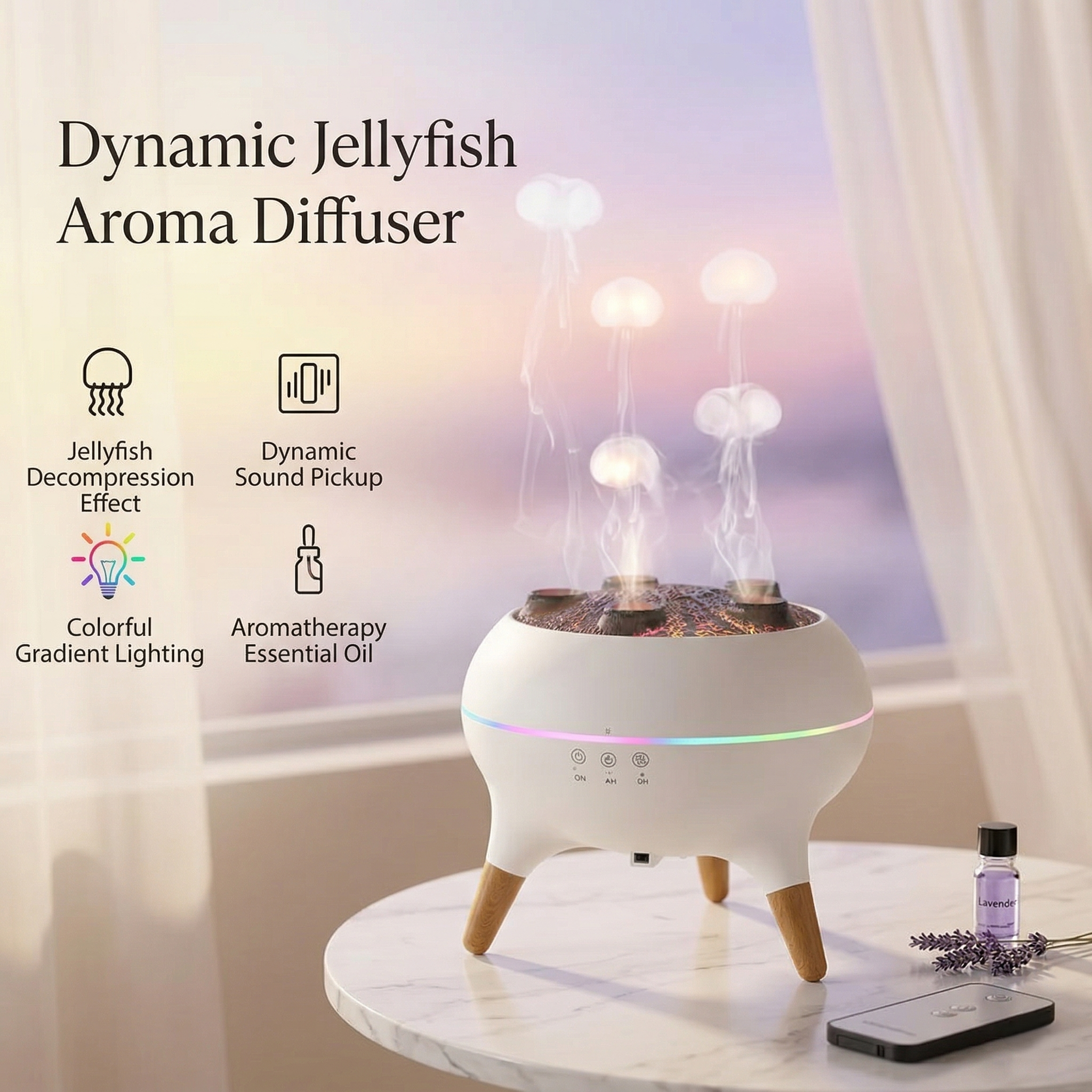 TIJDELIJK 50% KORTING | JellyMist™ - Dynamische Kwallen Diffuser