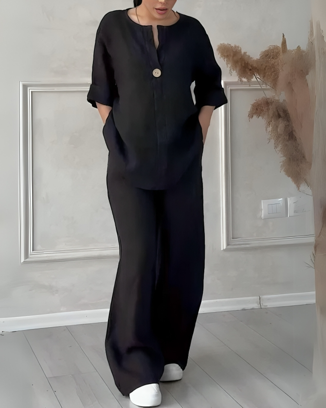 Yara™ | Elegante linnen set voor dames