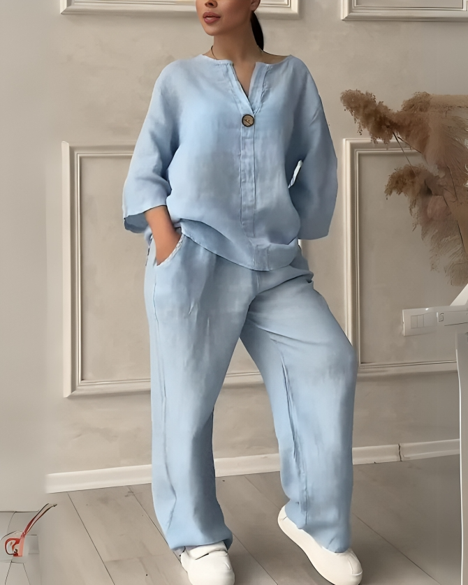 Yara™ | Elegante linnen set voor dames