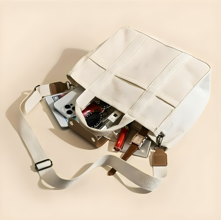 UrbanTote™ | Canvas draagtas met meerdere zakken