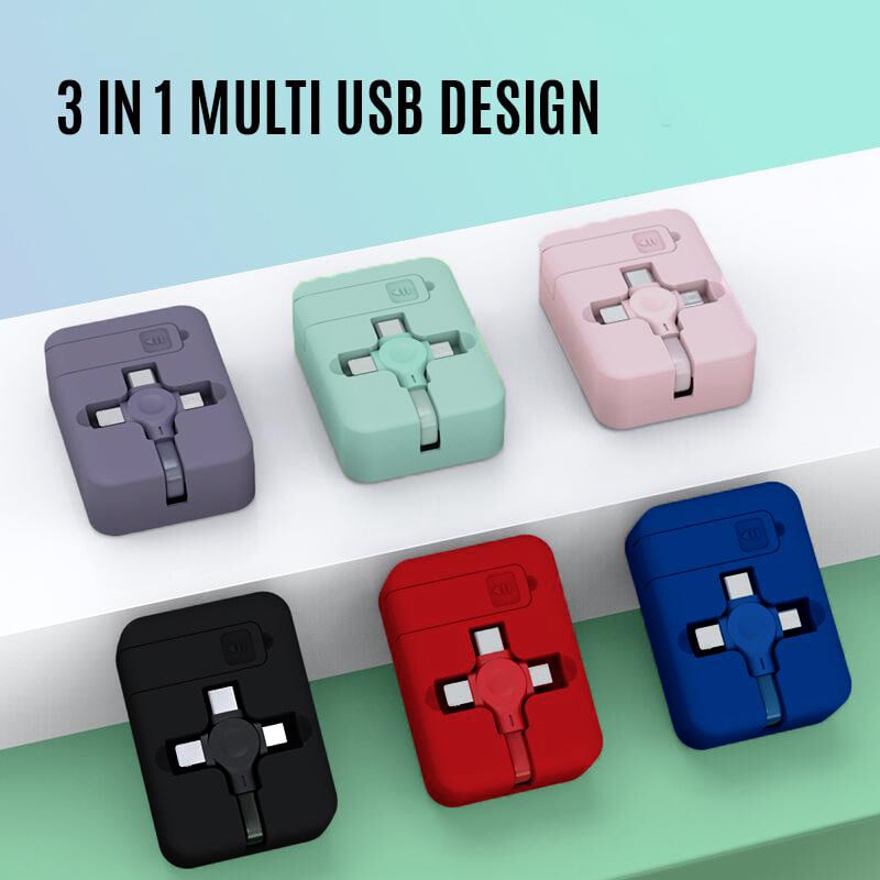 ChargeHub™ | 3-in-1 USB-snellaadkabel