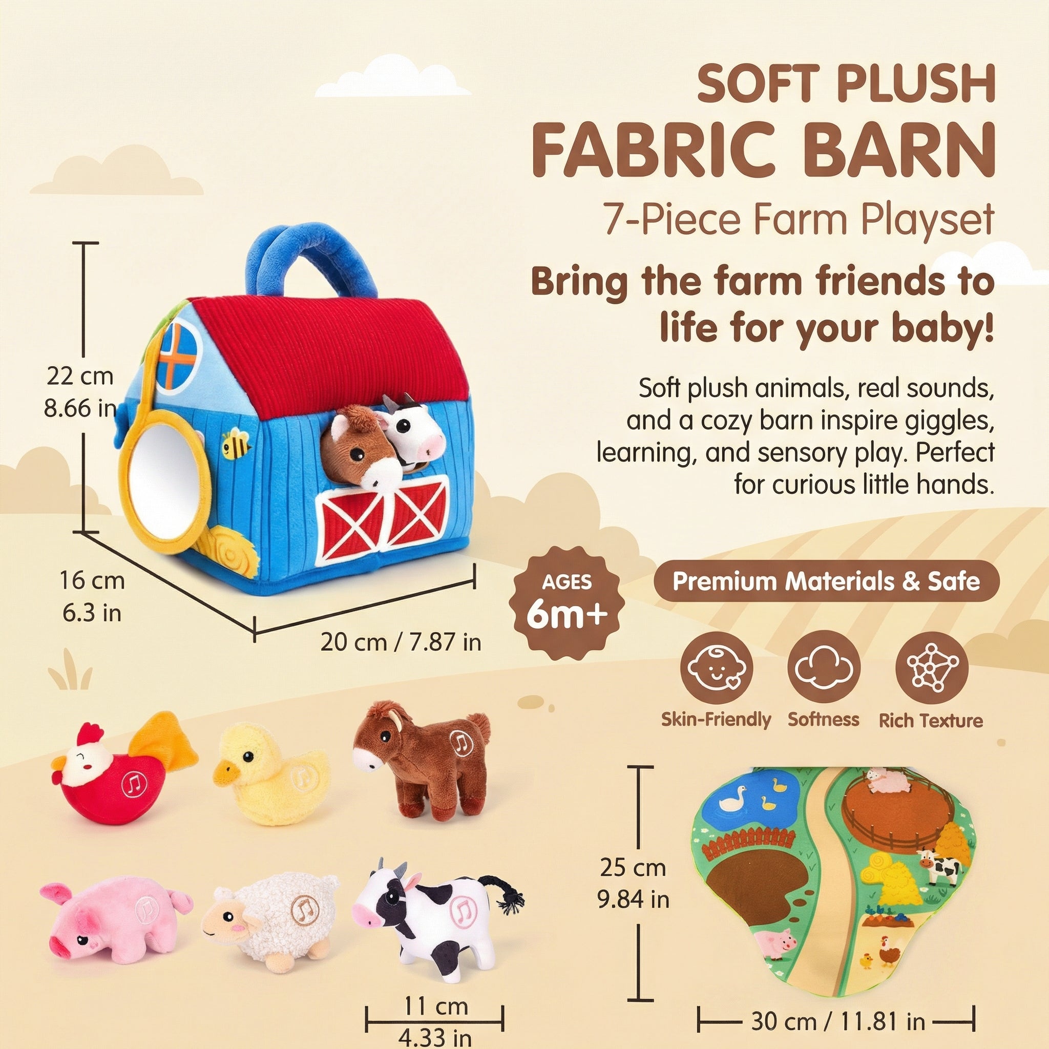 TIJDELIJK 50% KORTING | BarnBuddies™ - Pluchen Boerderijdierenset