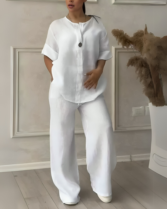 Yara™ | Elegante linnen set voor dames