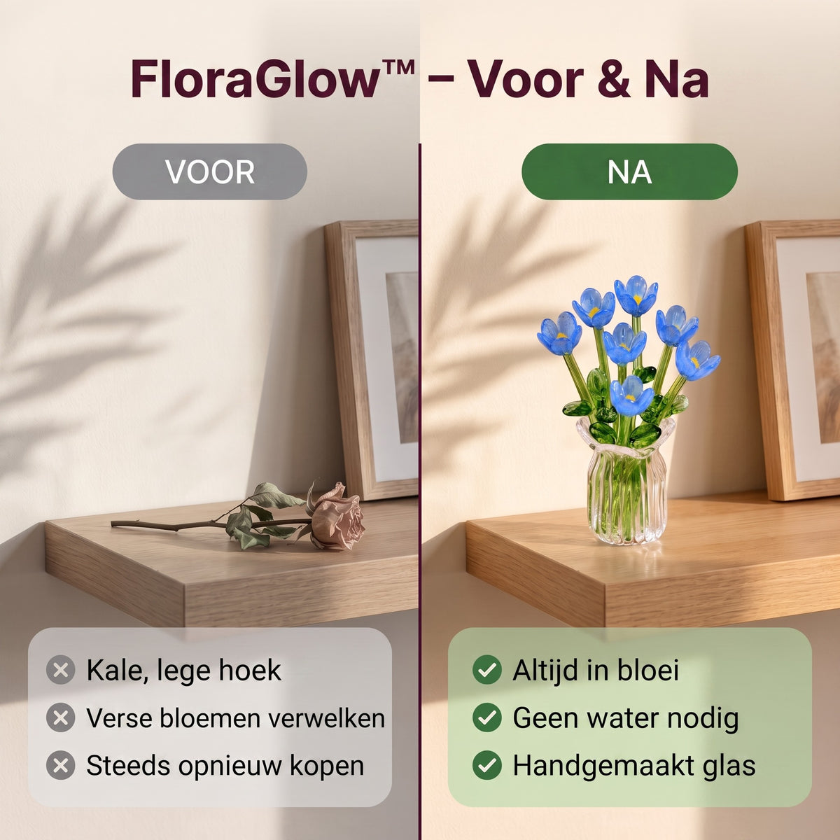 TIJDELIJK 50% KORTING | FloraGlow™ - Mini Glazen Boeket
