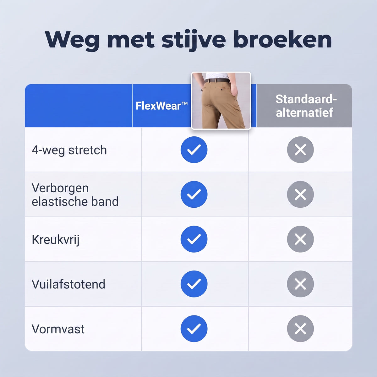 TIJDELIJK 50% KORTING | FlexWear™ - Zeer elastische broek